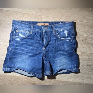 Joe's Jeans Distressed Dark Blue Denim Jean Shorts